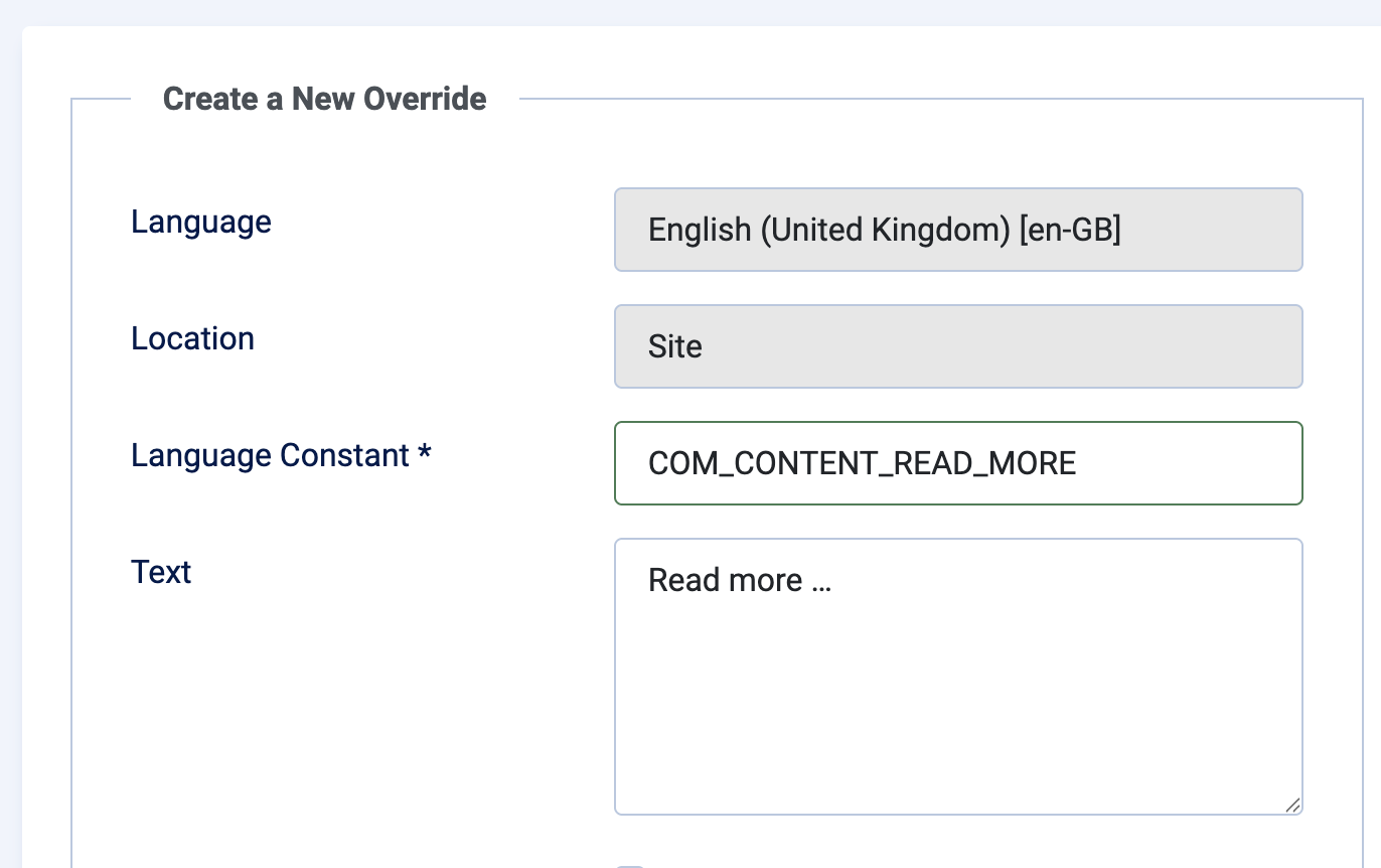 A key / value pair is created for a new translation