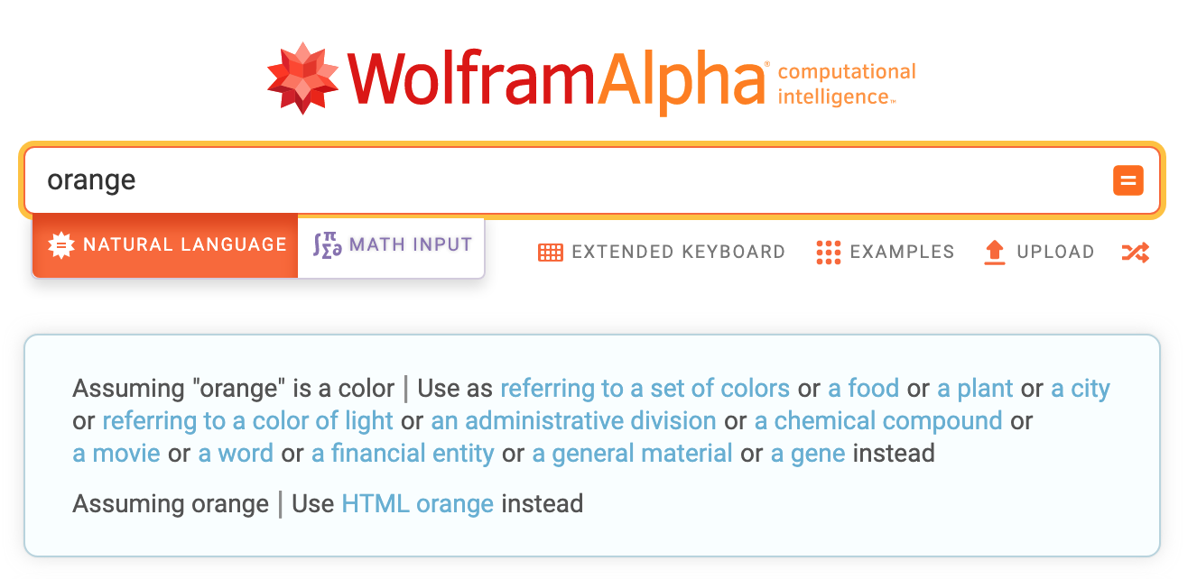 Interface de WolframAlpha