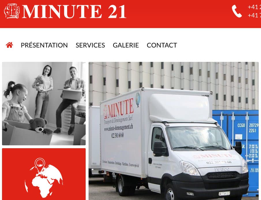 Website for a transport company