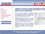 Multilingual website design and glossary for Tradulex